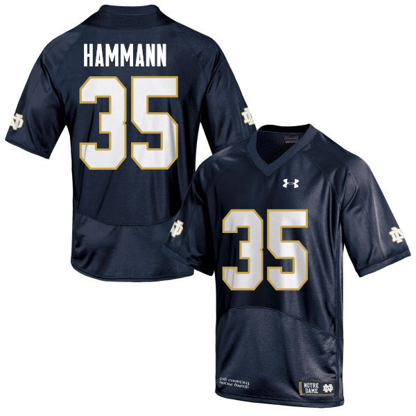 Men #35 Grant Hammann Notre Dame Fighting Irish College Football Jerseys-Navy Blue
